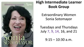 High Intermediate Learner Book Group - Extraordinary Women: Sonia Sotomayor