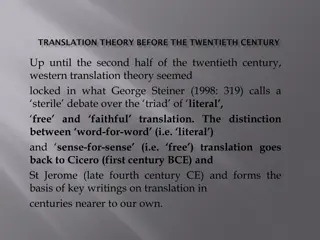 Evolution of Translation Theory: From Literal to Sense-for-Sense