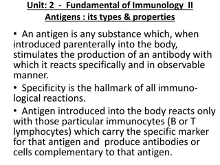 Antigens and Immunogens: Types and Properties