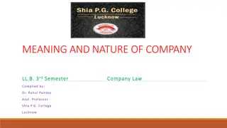 The Meaning and Nature of Company Law in LL.B 3rd Semester