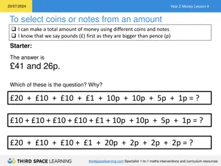 Money Lesson 4: Selecting Coins and Notes