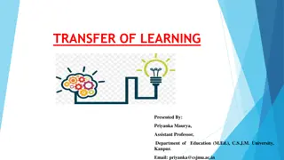 Understanding Transfer of Learning in Education