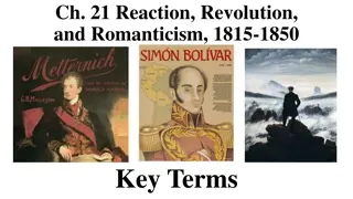 Key Terms in Ch. 21: Reaction, Revolution, and Romanticism, 1815-1850
