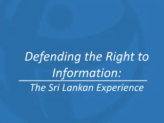 Defending the Right to Information: The Sri Lankan Experience