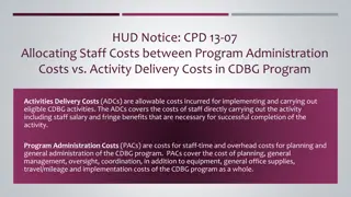 Understanding Activities Delivery Costs and Program Administrative Costs in CDBG Programs