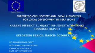 Progress Report on European Union-Funded Project in Karene District, Sierra Leone