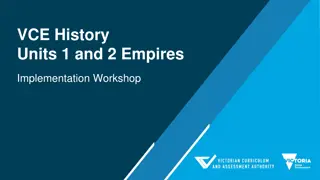 Empires Implementation Workshop: VCE History Units 1 and 2