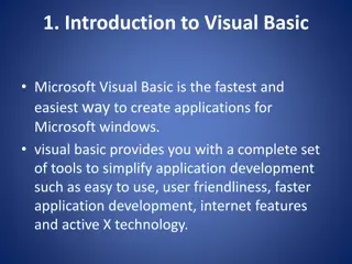 Introduction to Visual Basic for Windows Application Development