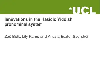 Innovations in Hasidic Yiddish Pronominal System