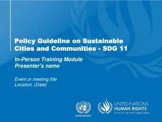 Sustainable Policy Guidelines for Inclusive Cities Training Module