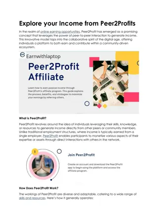 Explore your Income from Peer2Profits