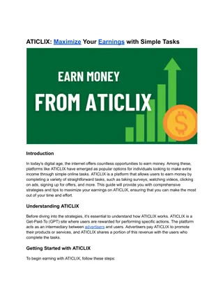 Fundamental Manual for Procuring and Pulling out on Aticlix