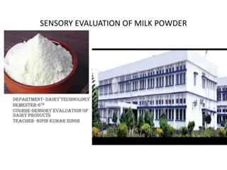 Sensory Evaluation of Milk Powder in Dairy Technology: Flavors and Characteristics