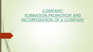 Company Formation Process and Role of Promoters