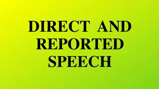 Examples of Reported Speech Transformation