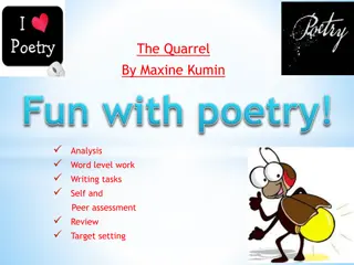 Analysis of 'The Quarrel' by Maxine Kumin: Word-Level Activities and Peer Assessment
