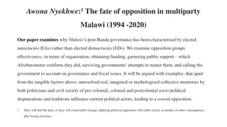 The Fate of Opposition in Multiparty Malawi: 1994-2020