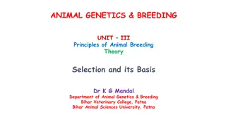 Principles of Animal Breeding: Selection and its Basis