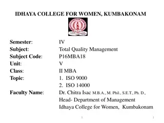 ISO 9000 and ISO 14000 Standards at Idhaya College for Women, Kumbakonam