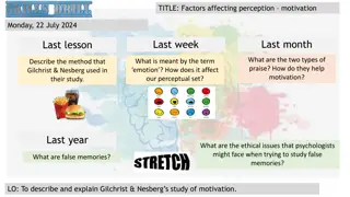 Factors Affecting Perception and Motivation Study