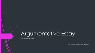 Argumentative Essays: Types, Structure, and Critical Analysis