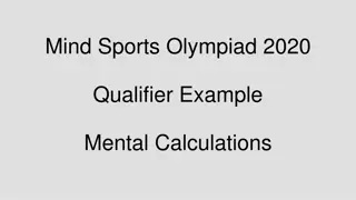 Mind Sports Olympiad 2020 Qualifier Mental Calculations Practice Questions