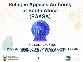 Refugee Appeals Authority of South Africa (RAASA) Appeals Backlog Presentation