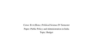 Budgeting in Public Policy and Administration