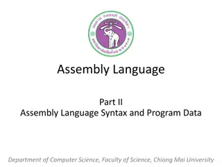 Introduction to Assembly Language Syntax and Program Data