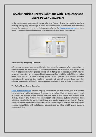 Revolutionizing Energy Solutions with Frequency and Shore Power Converters