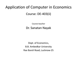 Application of Computer in Economics Course: DE-403(ii) with Dr. Sanatan Nayak