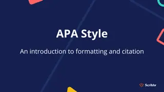 APA Style: Formatting and Citation Guidelines