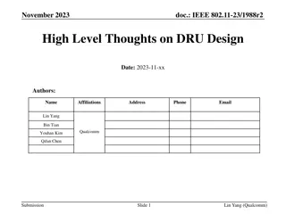High-Level Thoughts on Distributed Tone Resource Unit (dRU) Design in IEEE 802.11-23/1988r2 November 2023