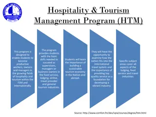 Hospitality & Tourism Management Program at COM-FSM: Overview and Opportunities
