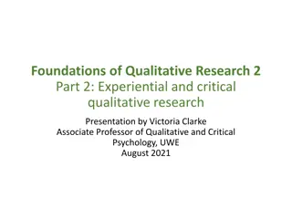 Experiential vs. Critical Qualitative Research