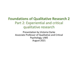 Understanding Experiential vs. Critical Qualitative Research