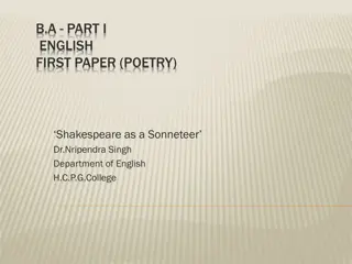 Shakespeare's Sonnets: Treasures of Elizabethan Poetry