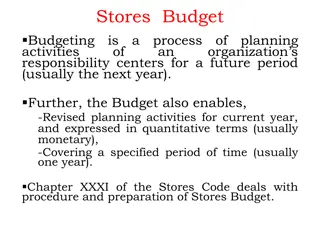 Stores Budgeting Process in Organizations