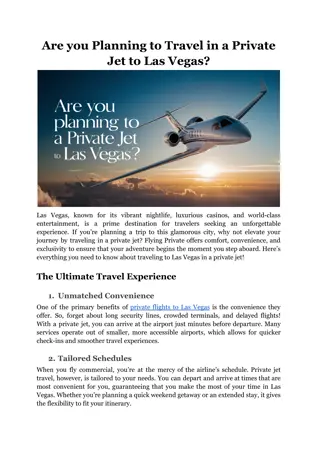 Are you Planning to Travel in a Private Jet to Las Vegas?