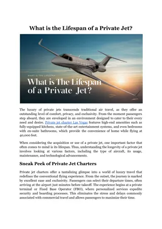 What is the Lifespan of a Private Jet?