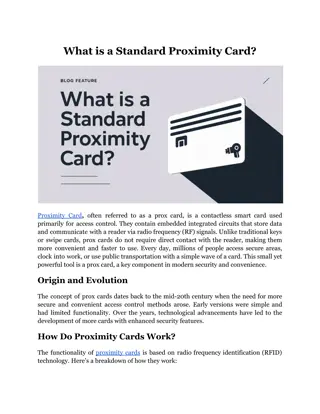 What is a Standard Proximity Card?