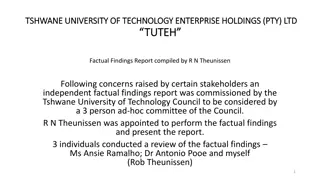 Tshwane University of Technology Enterprise Holdings Report