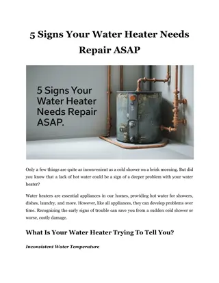 5 Signs Your Water Heater Needs Repair ASAP