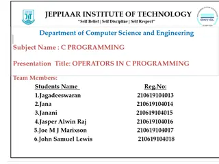 Arithmetic, Increment, and Decrement Operators in C Programming