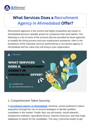 What Services Does a Recruitment Agency in Ahmedabad Offer