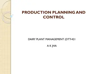Introduction to Production Planning and Control in Dairy Plant Management