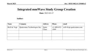 IEEE 802.11 Integrated mmWave Study Group Creation Update