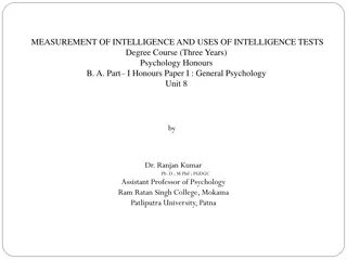 Intelligence and Intelligence Testing: A Psychological Perspective