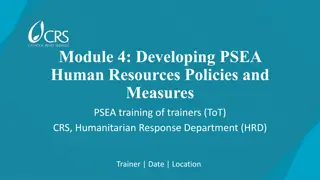 Enhancing Human Resources for Preventing Sexual Exploitation and Abuse in Humanitarian Responses