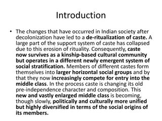 Evolution of Caste in Post-Colonial Indian Society